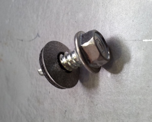 Hexagon head drilling screw 1/4"x3/4" w/washer galv